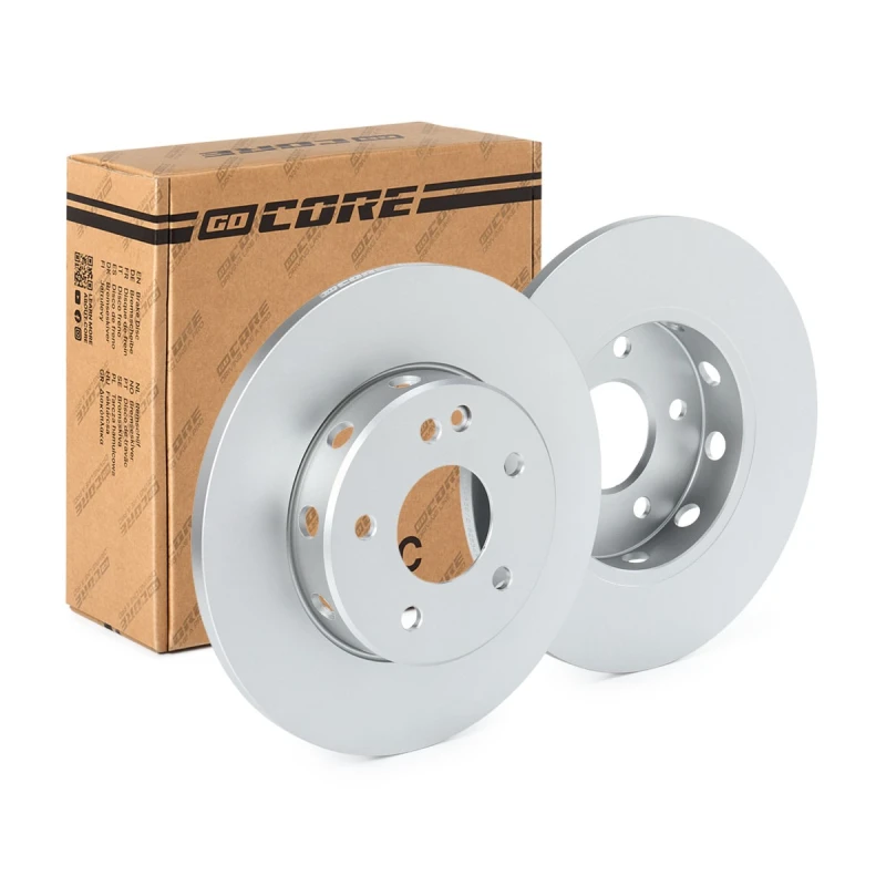 Image of goCORE GCH20222 Brake disc Front Axle, Solid, Cast Iron, Coated, without bolts/screws Cast Iron Brake Disc (82)