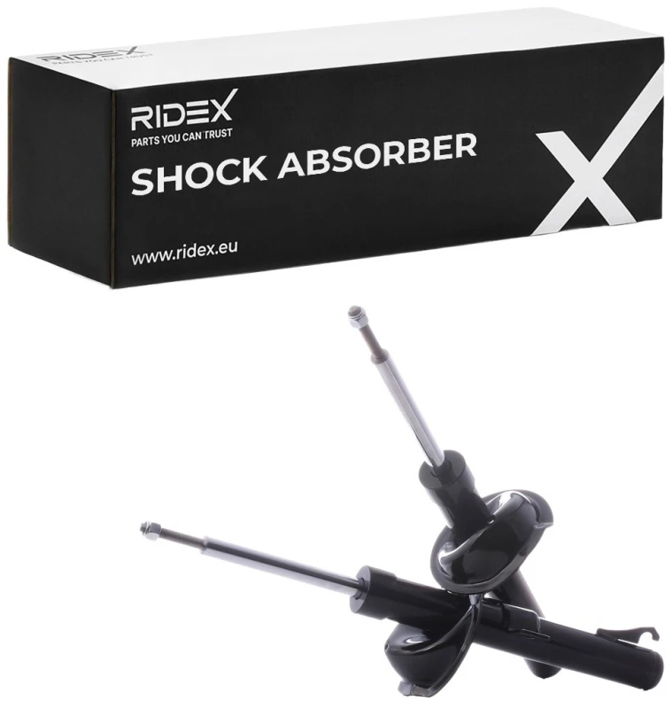 Image of RIDEX 854S18098 Shock absorber Front Axle, Gas Pressure, Twin-Tube, Suspension Strut, Top pin Shock Absorber (854)