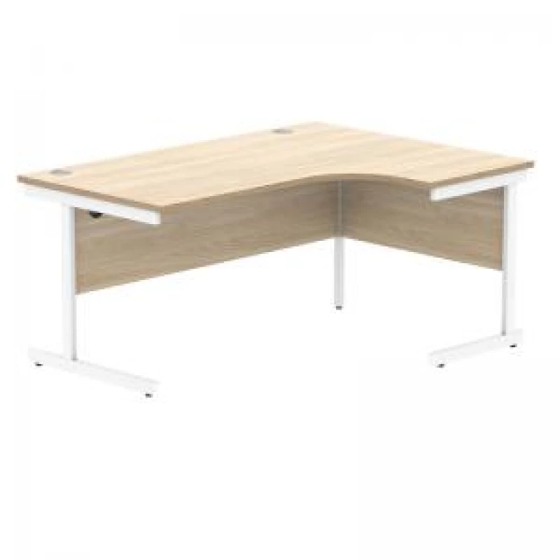 Image of Astin Radial Right Hand SU Cantilever Desk 1600x1200x730mm Canadian Oak/Arctic White KF824152