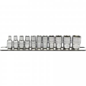 Image of Draper 11 Piece 1/4" Drive Hex Socket Set Imperial on Rail 1/4"