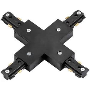 Image of Commercial Track Lighting Cross X-Connector - 182 x 182mm - Black PC Rail System
