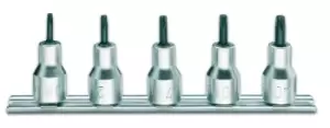 image of Beta Tools 920RTX/SB 1/2" Sq Dr Tamper Resistant Torx Bit Socket Driver Rail Set