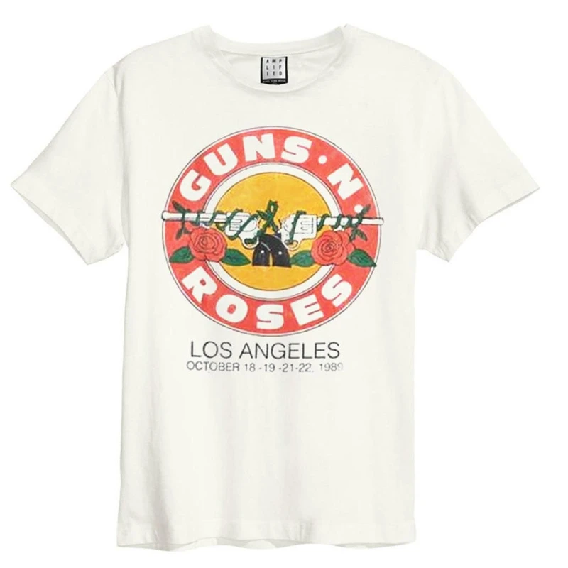 Image of Amplified Amplified Men Bullet Guns N Roses Vintage T-Shirt in White Size: 3X-Large White XXXL Male 5063806406921