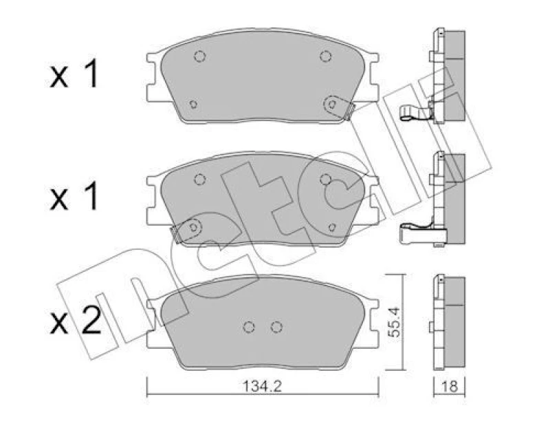 Image of METELLI Brake pad set METELLI 22-1374-0