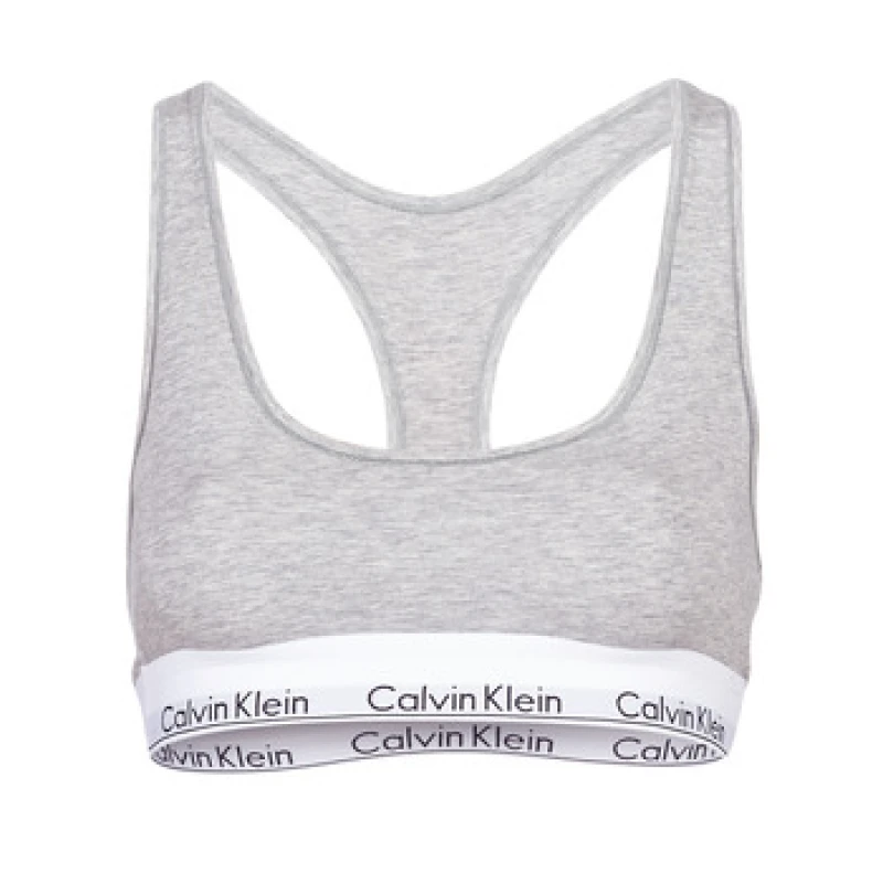 Image of Calvin Klein Womens Modern Cotton Bralette - Grey Heather - S Grey Underwear and Nightwear female 0000F3785E020 S
