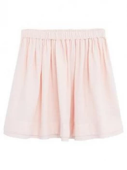 image of Mango Girls Broderie Hem Skirt - Light Pink