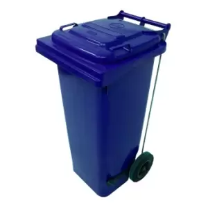 Image of 120L Pedal Operated Green Wheelie Bin - conforms to RAL, DIN, AFNOR and draft CEN standards