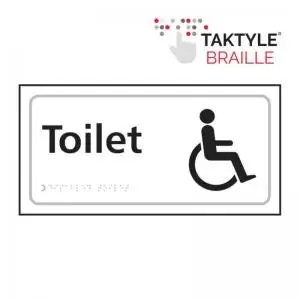 image of Toilet With Disabled Symbol&rsquo; Sign; Self Adhesive Taktyle;