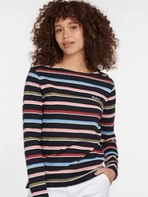 Image of Barbour Barbour Hawkins Top -navy Stripe, Navy, Size 16, Women