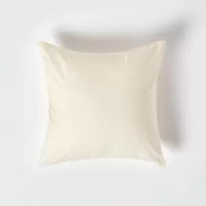 Image of Cream Continental Egyptian Cotton Pillowcase 200 Thread Count, 60 x 60cm - Cream - Cream - Homescapes