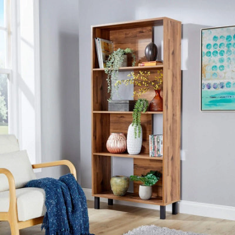 Image of Home Source Newton Modern Bookcase Storage Unit Taupe