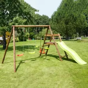 Image of Figue Wooden Swing Set with Slide