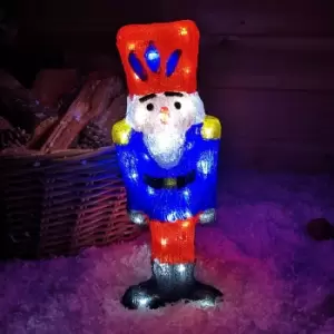 image of 40cm LED Acrylic Christmas Nutcracker Decoration in Blue