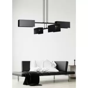 Image of Emibig Tolos Black Multi Arm Pendant Ceiling Light 4x E27