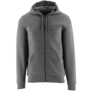 image of Lyle and Scott Mid Grey Marl Zip Through Hoodie