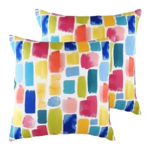 image of Aquarelle Dash Twin Pack Polyester Filled Cushions