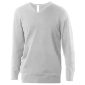 image of Kariban Mens Cotton Acrylic V Neck Sweater (3XL) (Grey Melange)