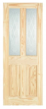 Image of Wickes Skipton Internal Clear Pine Glazed 4 Panel Softwood Door - 1981 x 686mm