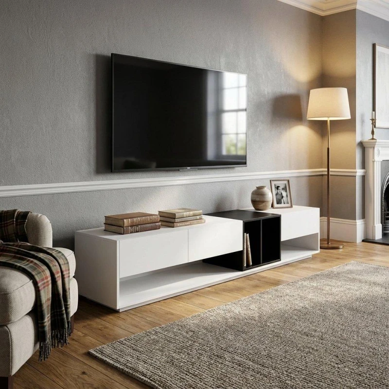 Image of Urban Meuble Sleek TV Stand White Style Modern Homes White unisex One Size