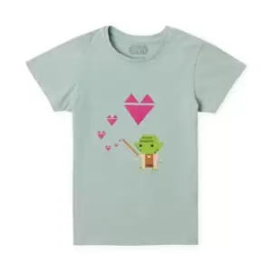 Image of Star Wars Yoda Heart Kids T-Shirt - Mint Acid Wash - 11-12 Years - Mint Acid Wash