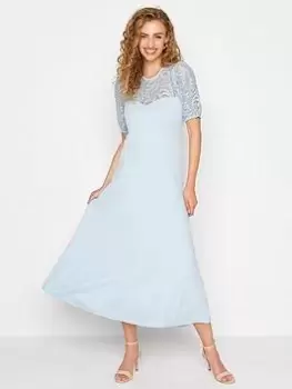 image of Long Tall Sally Lace Midi Dress - Light Blue, Purple, Size 16, Women