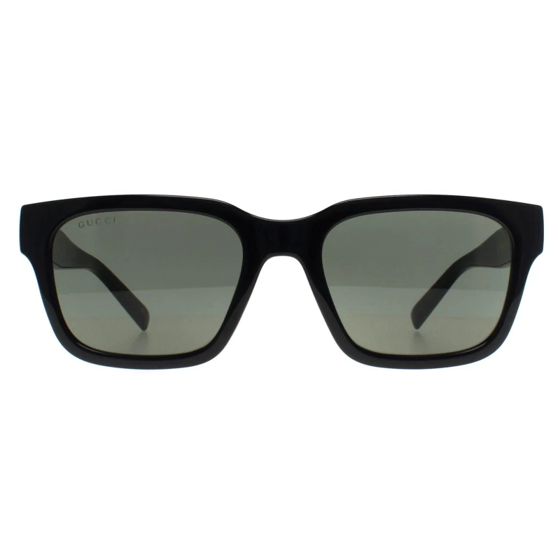 Image of Gucci Womens Square Shiny Black Grey GG1857S Black Female One Size