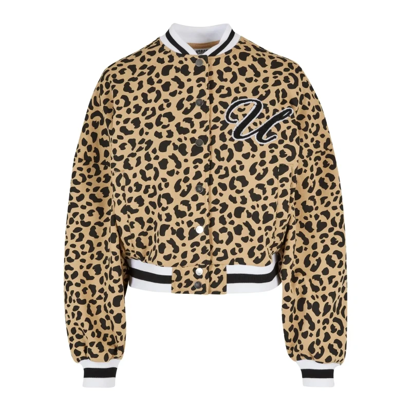 Image of Urban Classics Womens oversized jacket Urban Classics AOP College Beige Female M