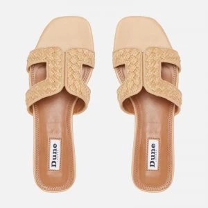 image of Dune Womens Loupe Raffia Flat Sandals - Natural/Plain/Synthetic - UK 3