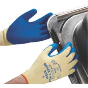 Image of Polyco Gloves Latex Size 10 Blue Yellow