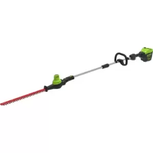Image of Greenworks GD60PHT51 510mm 60V Cordless Long Reach Hedge Trimmer