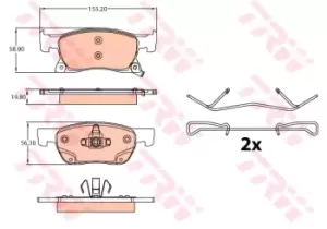 Image of TRW Brake pad set OPEL,VAUXHALL GDB2138 13478300,13478300