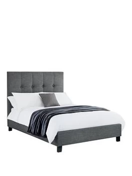 image of Julian Bowen Sorrento High Headboard Bed - Slate Linen