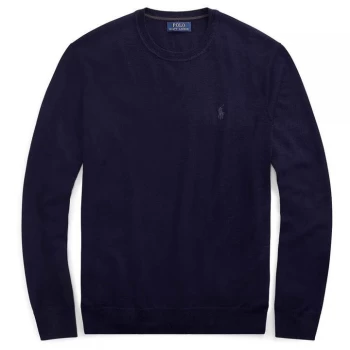 image of Polo Ralph Lauren Polo Ralph Lauren Marino Wool Crew Neck Jumper - Hunter Navy