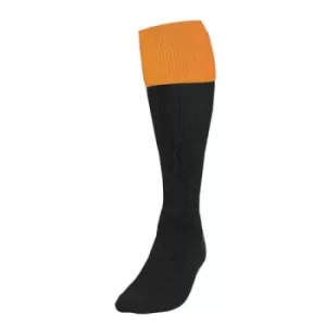 Image of Precision Hooped Football Socks Large Boys Black/Amber