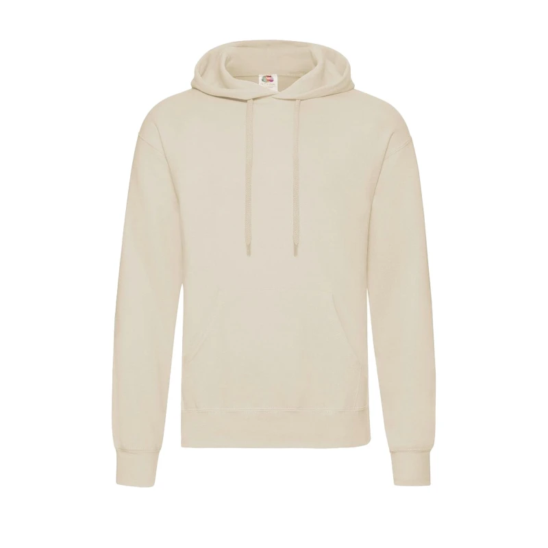 Image of Fruit Of The Loom Fruit of the Loom Men Classic Hooded Sweatshirt in Natural Size: Small Natural S Male 5063300292709