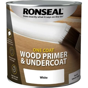 image of One Coat Wood Primer and Undercoat White 2.5L - Ronseal