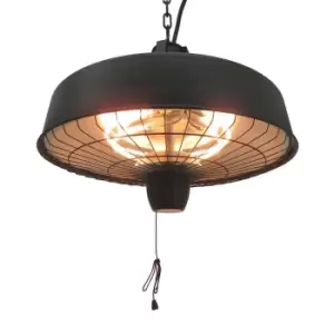Image of Outsunny Adjustable Infrared Halogen & Ceiling Mounted Light Heater W/ 1000/2500W Power - Black