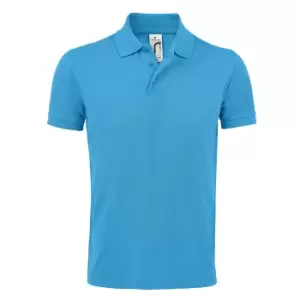 Image of SOLs Mens Prime Pique Plain Short Sleeve Polo Shirt (4XL) (Aqua)
