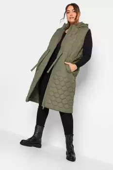 image of Womens Plus Size Quilted Longline Gilet