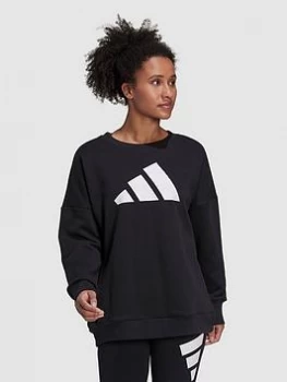 Image of adidas Future Icons 3 Bar Crew - Black Size XL Women