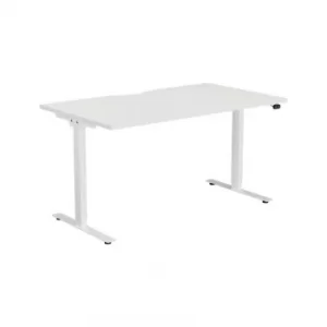 Image of 1800MM Height Adjustable Desk (Cut Out) White/White