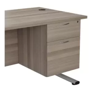 Image of Fixed Pedestal 2 Drawers Grey Oak