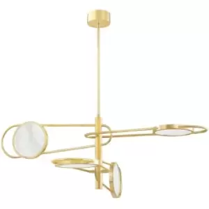 Image of Jervis 4 Light Pendant Brass, Alabaster