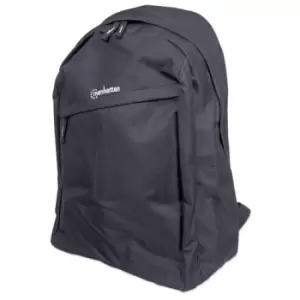 Image of Manhattan Knappack Backpack 15.6" Black LOW COST Lightweight Internal Laptop Sleeve Accessories Pocket Padded Adjustable Shoulder Straps Water Bottle