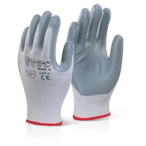 image of Click2000 Nitrile Foam Polyester Glove L Grey Ref EC6GYL Pack 100 Up