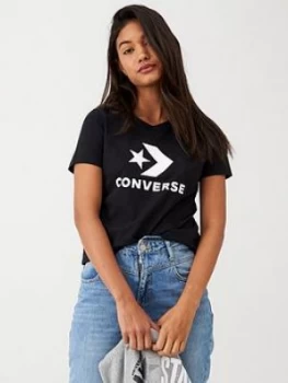 image of Converse Star Chevron Tee - Black, Size Xxl, Women