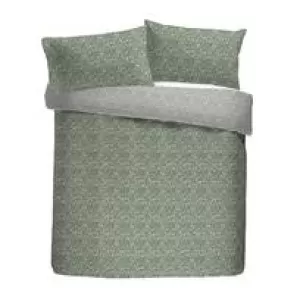 image of Murmur Light Green Cotton 180 Thread Count 'Dabble' Duvet Cover - double