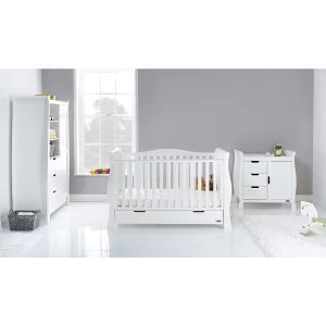 image of Obaby Stamford Luxe Sleigh 3 Piece Room Set - White