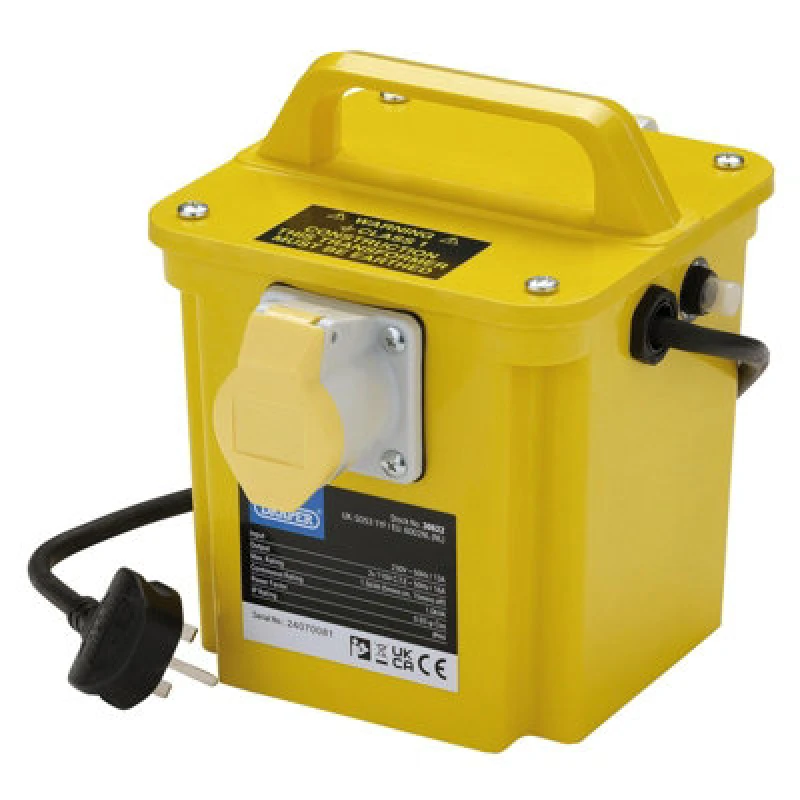 Image of Draper Portable Site Transformer 240v to 110v 1.5kVA DPT1500A Output Voltage: 110v