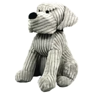 Image of Large Grey Ribbed Dog Doorstop
